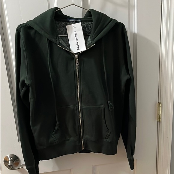 Brandy Melville Green Zip-Up Hoodie - Picture 2 of 6